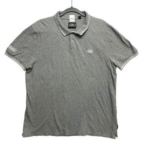 Land Rover Polo Shirt Mens XXL Gray Short Sleeve Pique Cotton Embroidered Logo